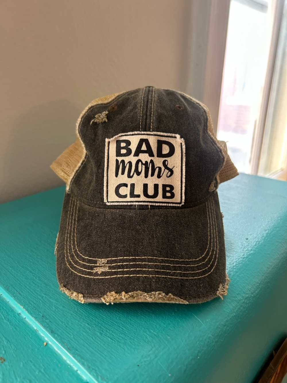 Bad Moms Club Distressed Trucker Hat